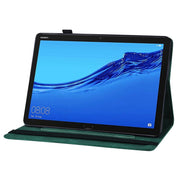 For Huawei MediaPad M5 Lite 10.1 Big Butterfly Embossed Leather Tablet Case(Green)