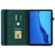 For Huawei MediaPad M5 Lite 10.1 Big Butterfly Embossed Leather Tablet Case(Green)
