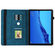 For Huawei MediaPad M5 Lite 10.1 Big Butterfly Embossed Leather Tablet Case(Blue)