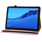 For Huawei MediaPad M5 Lite 10.1 Big Butterfly Embossed Leather Tablet Case(Rose Gold)