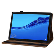 For Huawei MediaPad M5 Lite 10.1 Big Butterfly Embossed Leather Tablet Case(Brown)