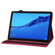 For Huawei MediaPad M5 Lite 10.1 Big Butterfly Embossed Leather Tablet Case(Red)