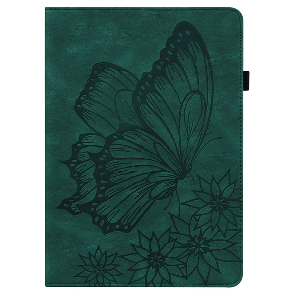 For Huawei MatePad 11 2021 Big Butterfly Embossed Leather Tablet Case(Green)