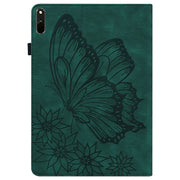 For Huawei MatePad 11 2021 Big Butterfly Embossed Leather Tablet Case(Green)