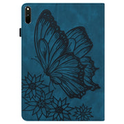 For Huawei MatePad 11 2021 Big Butterfly Embossed Leather Tablet Case(Blue)