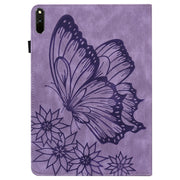 For Huawei MatePad 11 2021 Big Butterfly Embossed Leather Tablet Case(Purple)