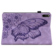 For Huawei MatePad 11 2021 Big Butterfly Embossed Leather Tablet Case(Purple)