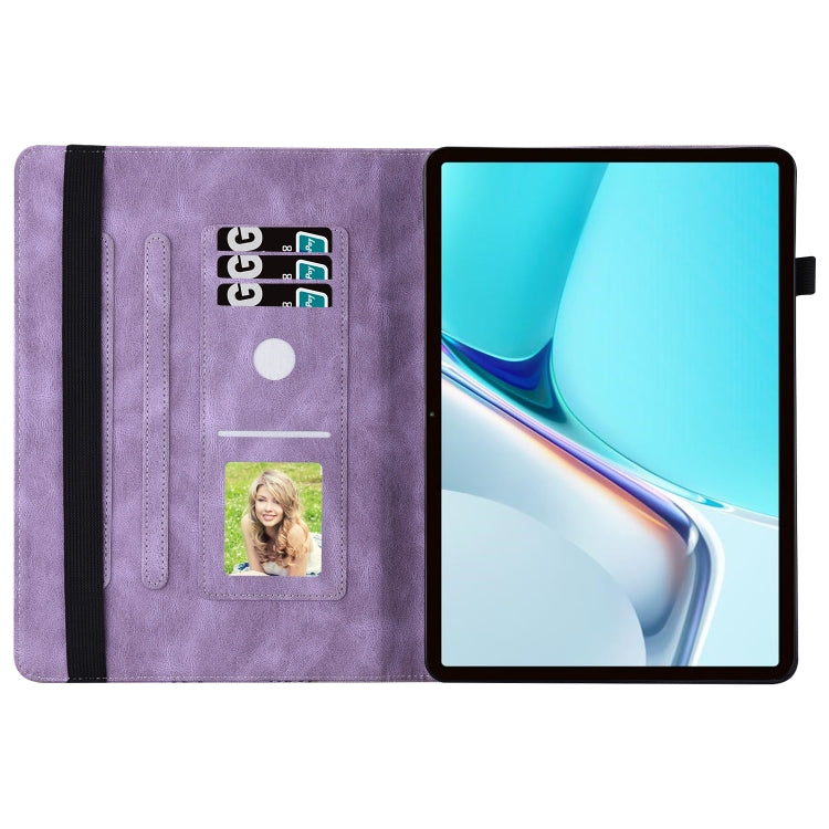For Huawei MatePad 11 2021 Big Butterfly Embossed Leather Tablet Case(Purple)