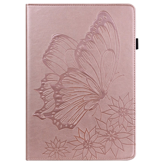 For Huawei MatePad 11 2021 Big Butterfly Embossed Leather Tablet Case(Rose Gold)