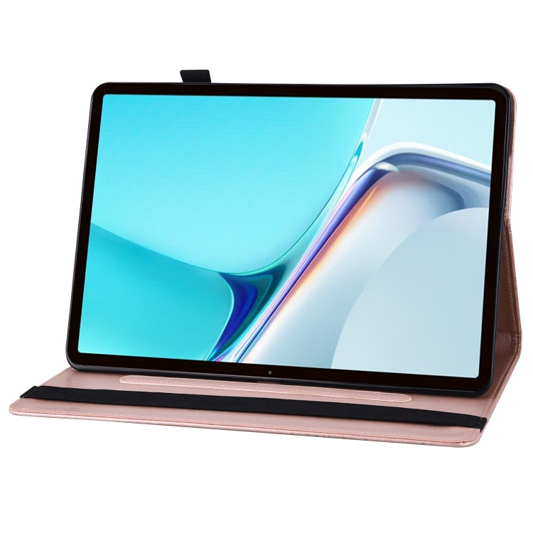 For Huawei MatePad 11 2021 Big Butterfly Embossed Leather Tablet Case(Rose Gold)