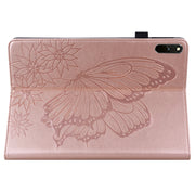 For Huawei MatePad 11 2021 Big Butterfly Embossed Leather Tablet Case(Rose Gold)