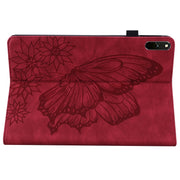 For Huawei MatePad 11 2021 Big Butterfly Embossed Leather Tablet Case(Red)
