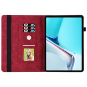 For Huawei MatePad 11 2021 Big Butterfly Embossed Leather Tablet Case(Red)
