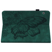For Huawei MediaPad T5 Big Butterfly Embossed Leather Tablet Case(Green)