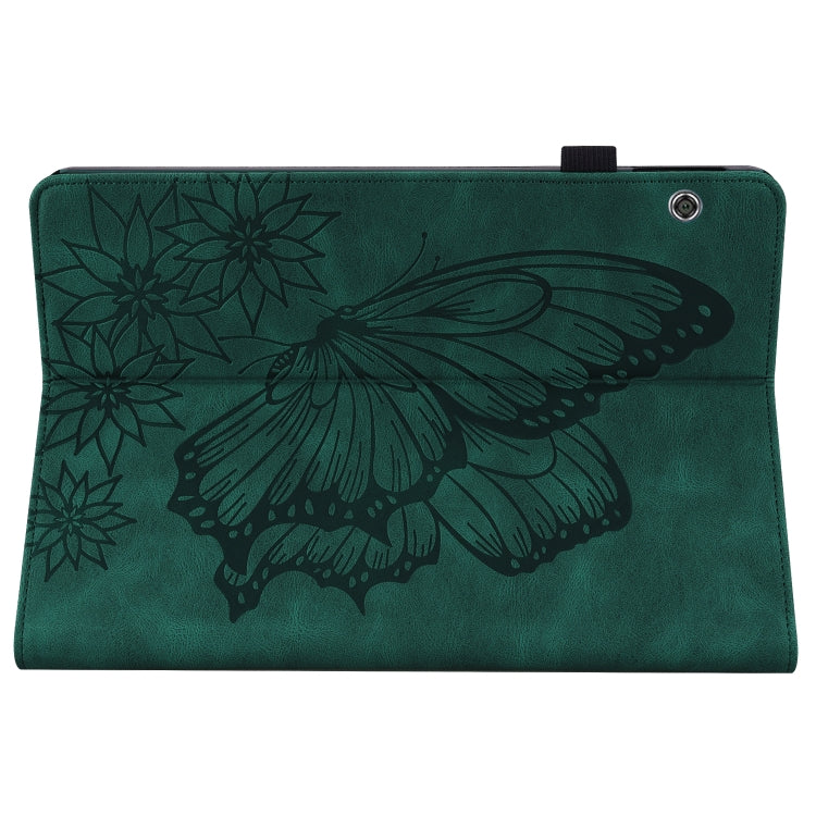 For Huawei MediaPad T5 Big Butterfly Embossed Leather Tablet Case(Green)