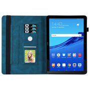 For Huawei MediaPad T5 Big Butterfly Embossed Leather Tablet Case(Blue)