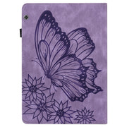 For Huawei MediaPad T5 Big Butterfly Embossed Leather Tablet Case(Purple)