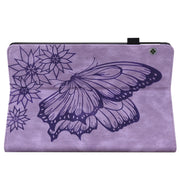 For Huawei MediaPad T5 Big Butterfly Embossed Leather Tablet Case(Purple)