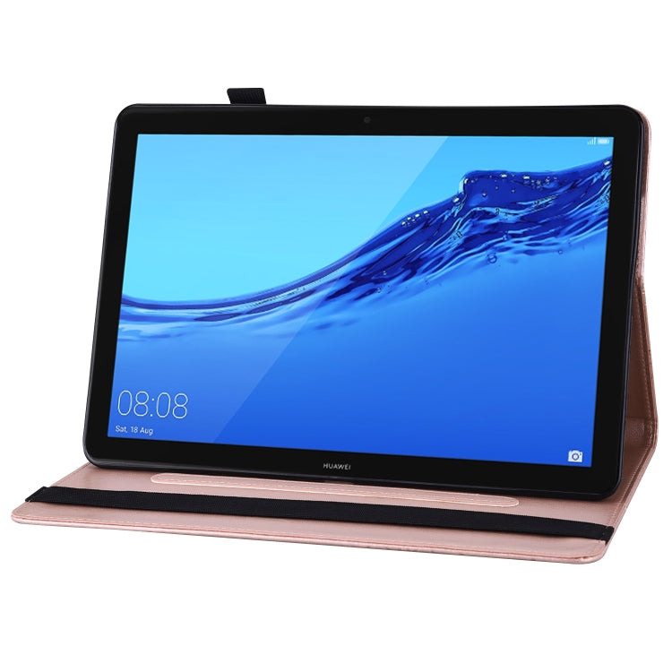 For Huawei MediaPad T5 Big Butterfly Embossed Leather Tablet Case(Rose Gold)