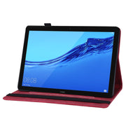 For Huawei MediaPad T5 Big Butterfly Embossed Leather Tablet Case(Red)