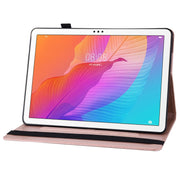 For Huawei MatePad T 10s Big Butterfly Embossed Leather Tablet Case(Rose Gold)