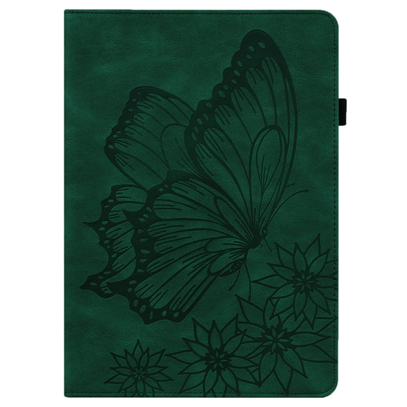 For OPPO Pad 11 inch 2022 Big Butterfly Embossed Leather Tablet Case(Green)