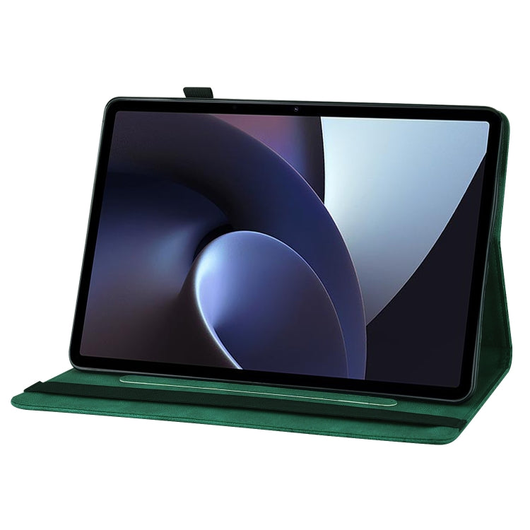 For OPPO Pad 11 inch 2022 Big Butterfly Embossed Leather Tablet Case(Green)