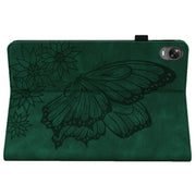 For OPPO Pad 11 inch 2022 Big Butterfly Embossed Leather Tablet Case(Green)