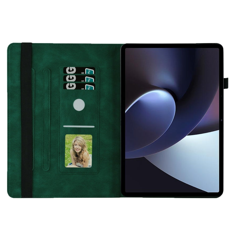 For OPPO Pad 11 inch 2022 Big Butterfly Embossed Leather Tablet Case(Green)