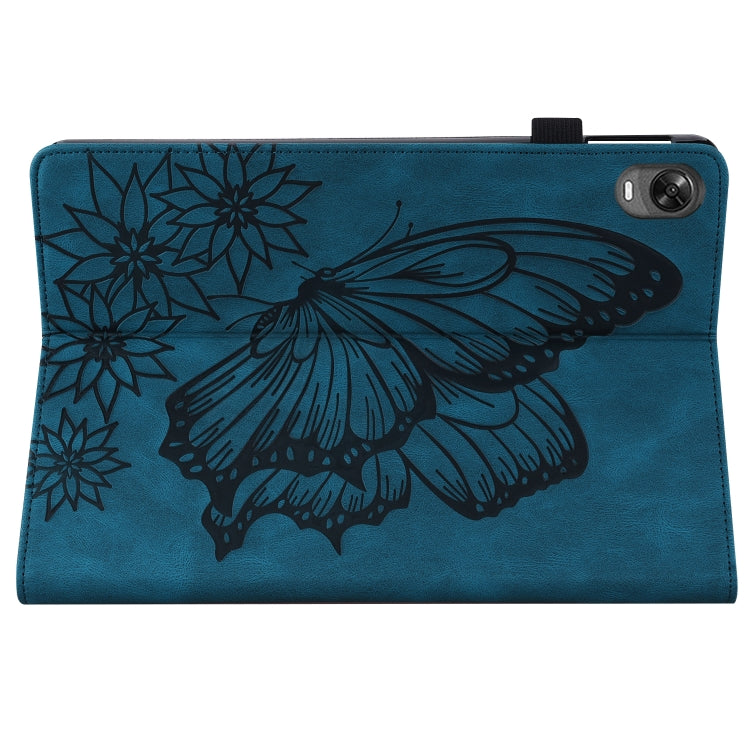 For OPPO Pad 11 inch 2022 Big Butterfly Embossed Leather Tablet Case(Blue)
