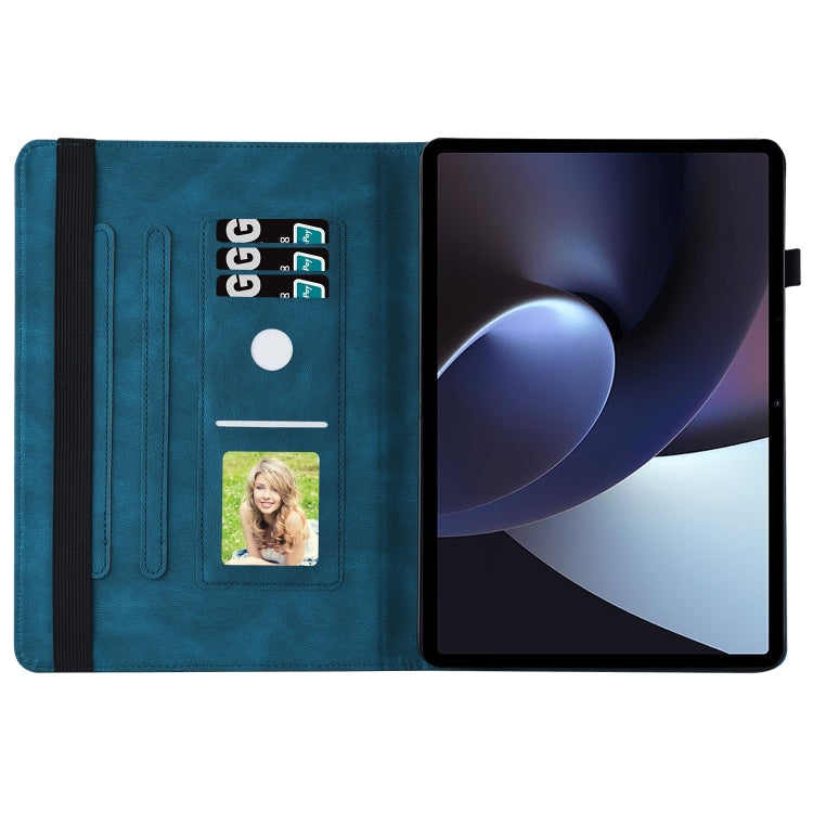 For OPPO Pad 11 inch 2022 Big Butterfly Embossed Leather Tablet Case(Blue)