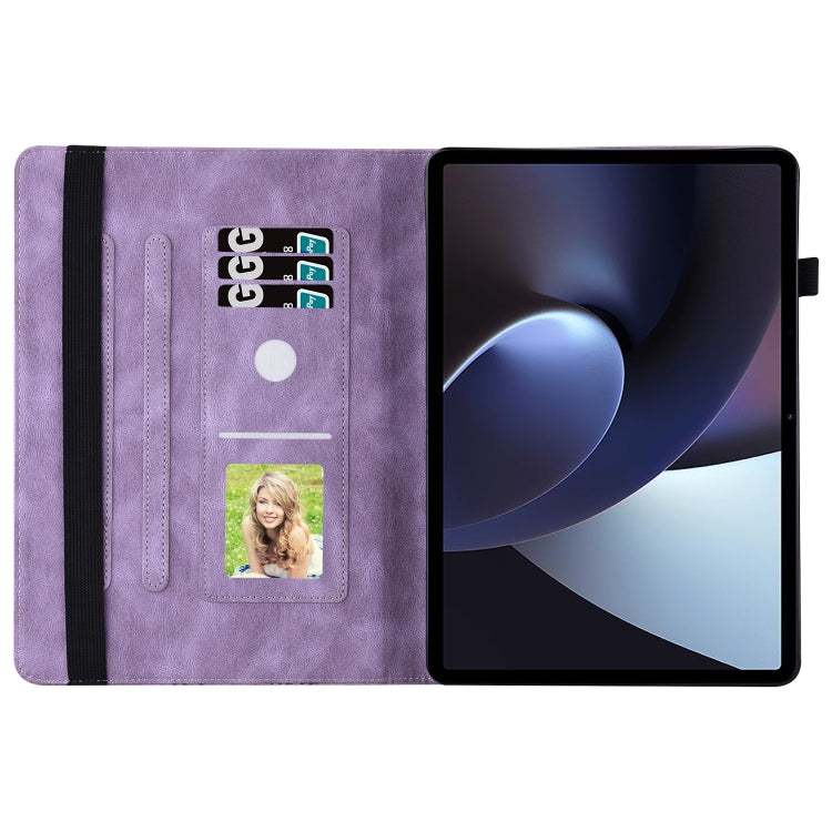 For OPPO Pad 11 inch 2022 Big Butterfly Embossed Leather Tablet Case(Purple)
