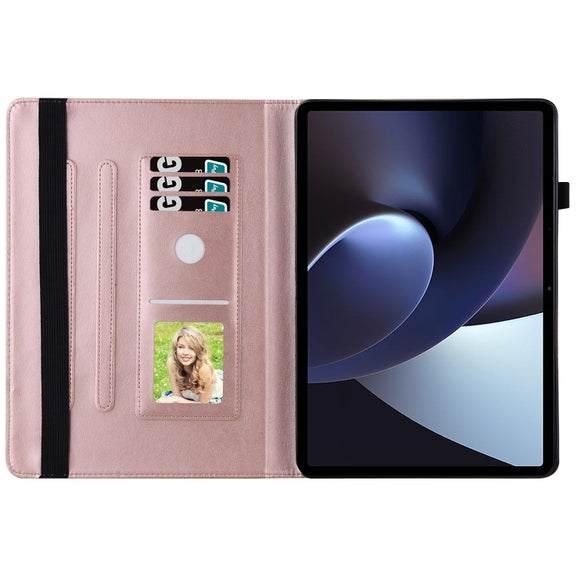 For OPPO Pad 11 inch 2022 Big Butterfly Embossed Leather Tablet Case(Rose Gold)