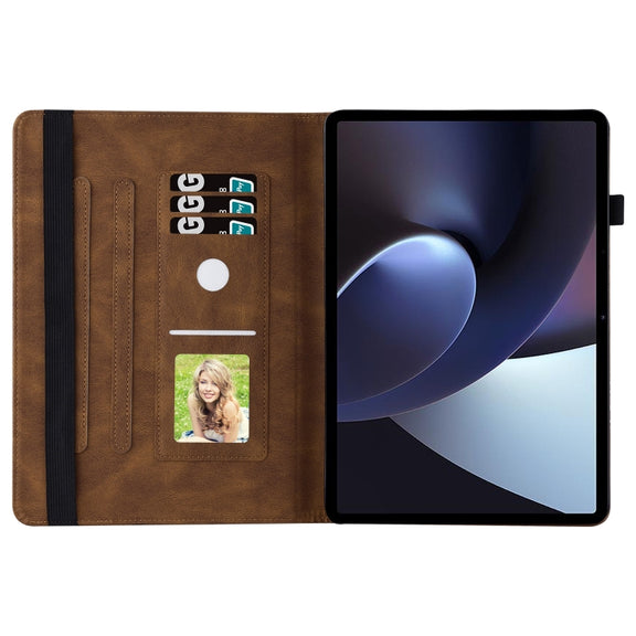 For OPPO Pad 11 inch 2022 Big Butterfly Embossed Leather Tablet Case(Brown)