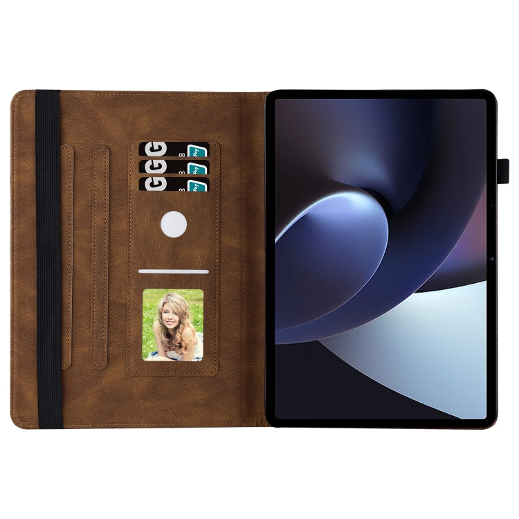For OPPO Pad 11 inch 2022 Big Butterfly Embossed Leather Tablet Case(Brown)