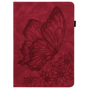 For OPPO Pad 11 inch 2022 Big Butterfly Embossed Leather Tablet Case(Red)
