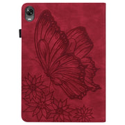 For OPPO Pad 11 inch 2022 Big Butterfly Embossed Leather Tablet Case(Red)