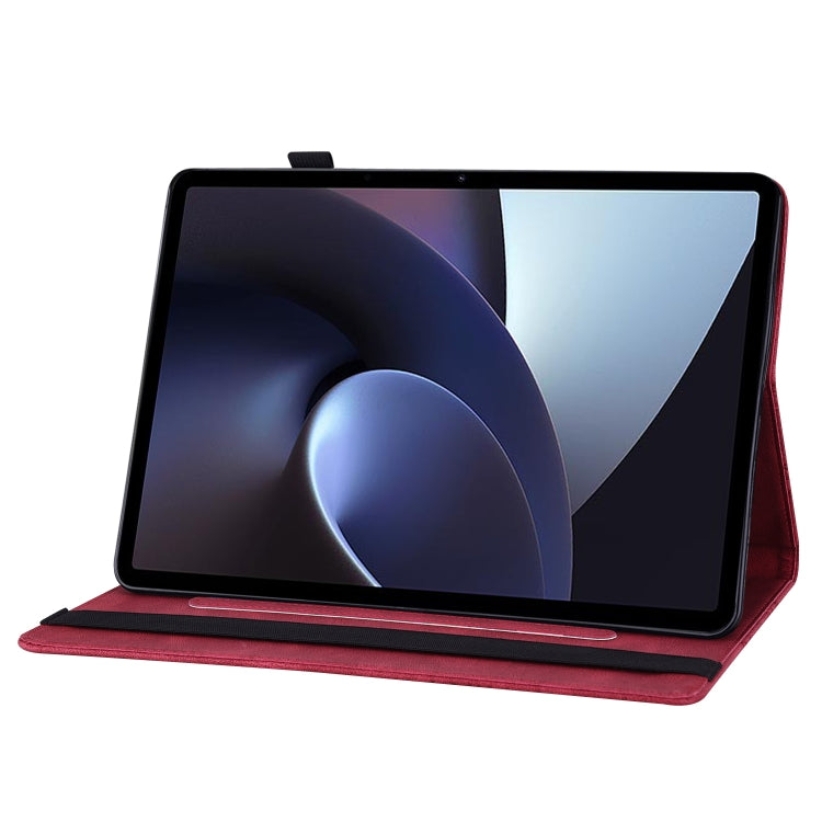 For OPPO Pad 11 inch 2022 Big Butterfly Embossed Leather Tablet Case(Red)