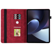 For OPPO Pad 11 inch 2022 Big Butterfly Embossed Leather Tablet Case(Red)