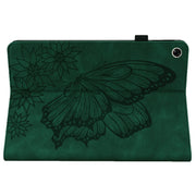 For Realme Pad Big Butterfly Embossed Leather Tablet Case(Green)