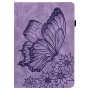 For Realme Pad Big Butterfly Embossed Leather Tablet Case(Purple)