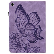 For Realme Pad Big Butterfly Embossed Leather Tablet Case(Purple)
