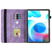 For Realme Pad Big Butterfly Embossed Leather Tablet Case(Purple)