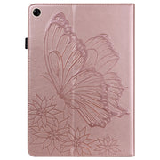 For Realme Pad Big Butterfly Embossed Leather Tablet Case(Rose Gold)