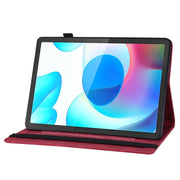 For Realme Pad Big Butterfly Embossed Leather Tablet Case(Red)