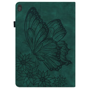 For Lenovo Tab M10 X505L Big Butterfly Embossed Leather Tablet Case(Green)