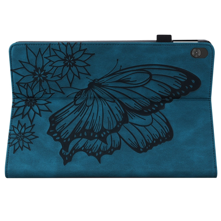 For Lenovo Tab M10 X505L Big Butterfly Embossed Leather Tablet Case(Blue)