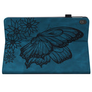 For Lenovo Tab M10 X505L Big Butterfly Embossed Leather Tablet Case(Blue)