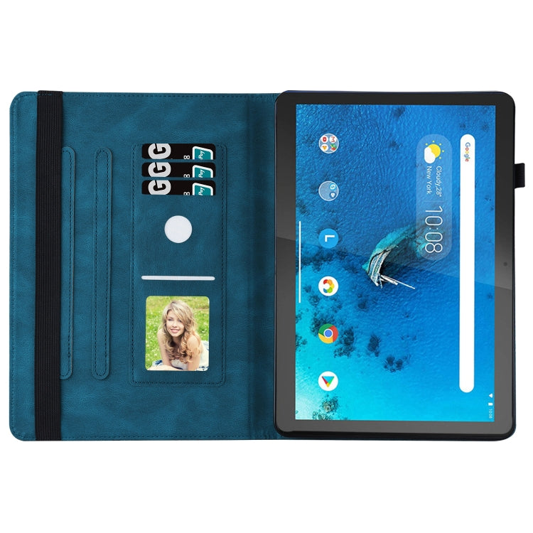 For Lenovo Tab M10 X505L Big Butterfly Embossed Leather Tablet Case(Blue)