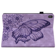 For Lenovo Tab M10 X505L Big Butterfly Embossed Leather Tablet Case(Purple)